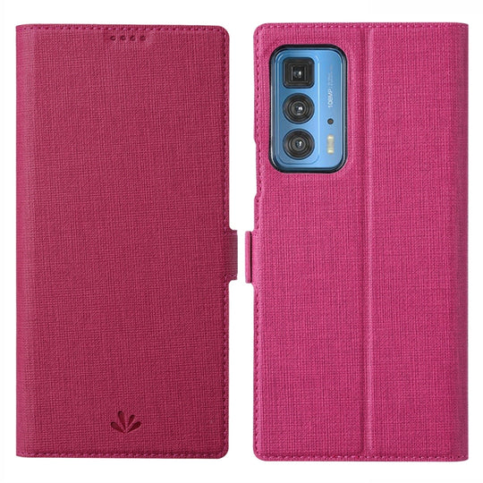ViLi K Series Shockproof TPU + PU Leather Magnetic Buckle Horizontal Flip Case with Card Slots & Wallet & Holder For Motorola Moto Edge 20 Pro(Rose Red)