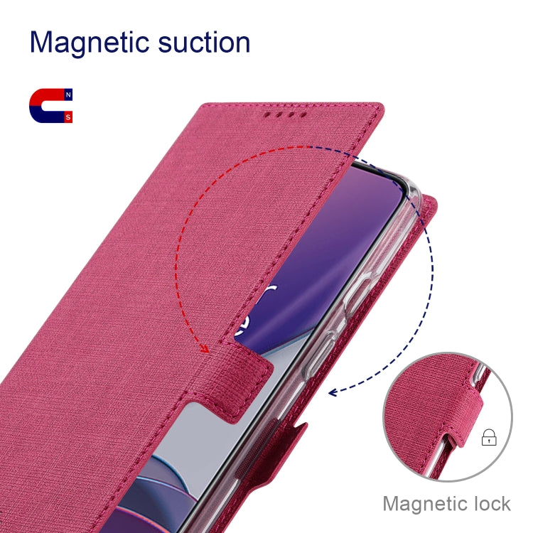 ViLi K Series Shockproof TPU + PU Leather Magnetic Buckle Horizontal Flip Case with Card Slots & Wallet & Holder For OnePlus Nord 2 5G(Rose Red) - OnePlus Cases by ViLi | Online Shopping UK | buy2fix
