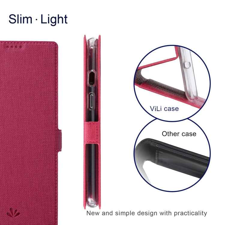 ViLi K Series Shockproof TPU + PU Leather Magnetic Buckle Horizontal Flip Case with Card Slots & Wallet & Holder For OnePlus Nord 2 5G(Rose Red) - OnePlus Cases by ViLi | Online Shopping UK | buy2fix