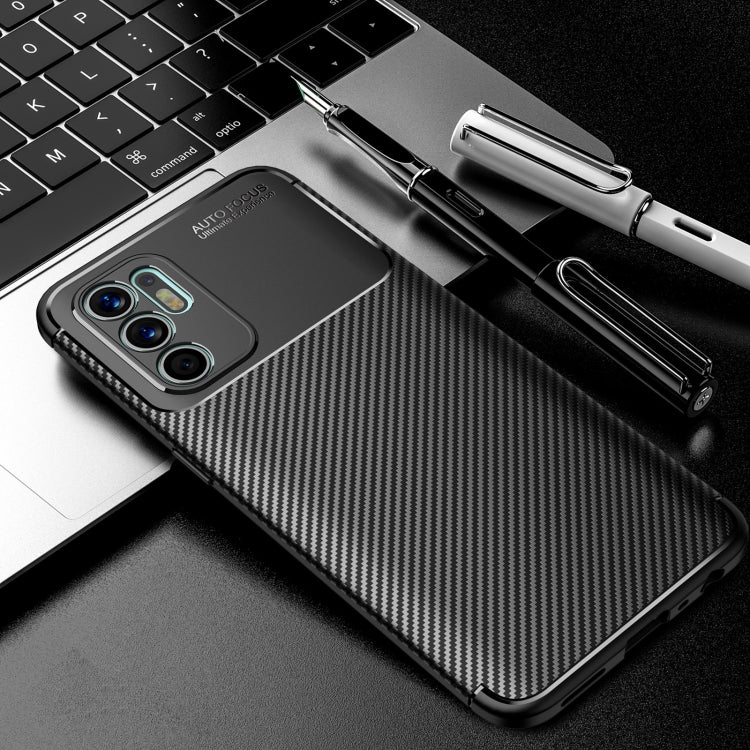 For OPPO Reno6 4G (Indonesia) Carbon Fiber Texture Shockproof TPU Case(Black) by buy2fix