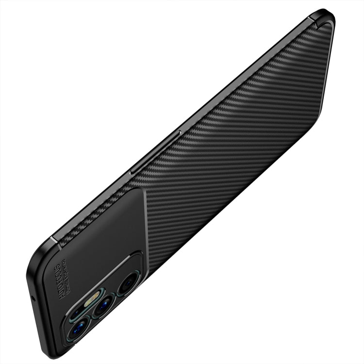 For OPPO Reno6 4G (Indonesia) Carbon Fiber Texture Shockproof TPU Case(Black) by buy2fix