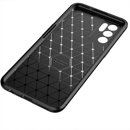 For OPPO Reno6 4G (Indonesia) Carbon Fiber Texture Shockproof TPU Case(Black) by buy2fix
