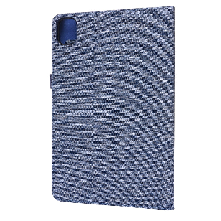For Xiaomi Pad 5 / 5 Pro Horizontal Flip TPU + Fabric PU Leather Protective Case with Name Card Clip(Dark Blue) by buy2fix