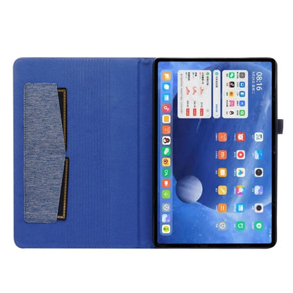 For Xiaomi Pad 5 / 5 Pro Horizontal Flip TPU + Fabric PU Leather Protective Case with Name Card Clip(Dark Blue) by buy2fix