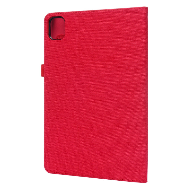 For Xiaomi Pad 5 / 5 Pro Horizontal Flip TPU + Fabric PU Leather Protective Case with Name Card Clip(Red) by buy2fix