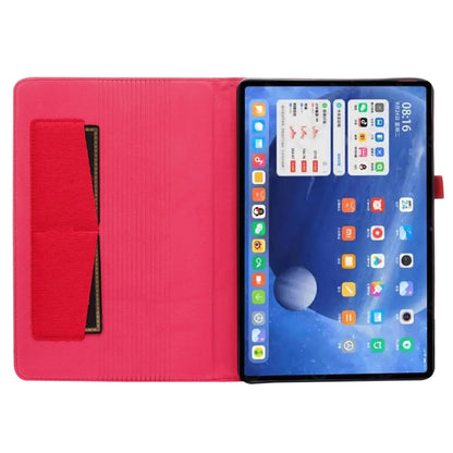 For Xiaomi Pad 5 / 5 Pro Horizontal Flip TPU + Fabric PU Leather Protective Case with Name Card Clip(Red) by buy2fix