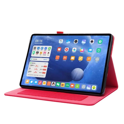 For Xiaomi Pad 5 / 5 Pro Horizontal Flip TPU + Fabric PU Leather Protective Case with Name Card Clip(Red) by buy2fix