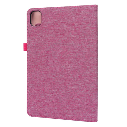 For Xiaomi Pad 5 / 5 Pro Horizontal Flip TPU + Fabric PU Leather Protective Case with Name Card Clip(Rose Red) by buy2fix