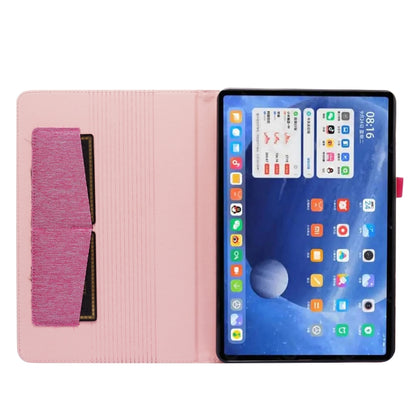 For Xiaomi Pad 5 / 5 Pro Horizontal Flip TPU + Fabric PU Leather Protective Case with Name Card Clip(Rose Red) by buy2fix