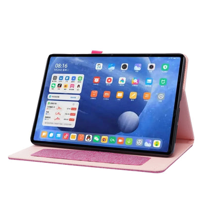 For Xiaomi Pad 5 / 5 Pro Horizontal Flip TPU + Fabric PU Leather Protective Case with Name Card Clip(Rose Red) by buy2fix