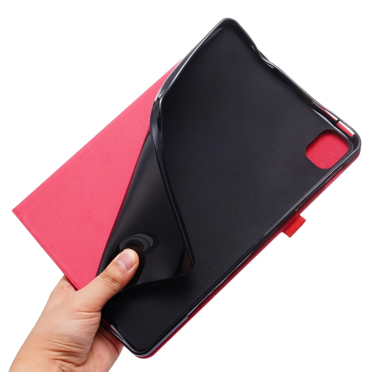 For Xiaomi Pad 5 / 5 Pro Horizontal Flip TPU + Fabric PU Leather Protective Case with Name Card Clip(Red) by buy2fix