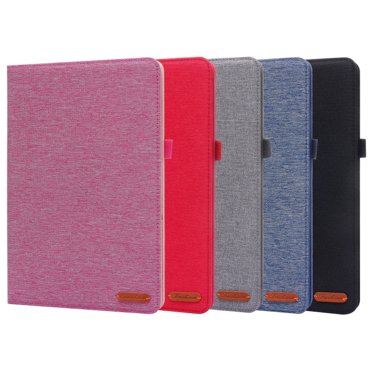 For Xiaomi Pad 5 / 5 Pro Horizontal Flip TPU + Fabric PU Leather Protective Case with Name Card Clip(Red) by buy2fix