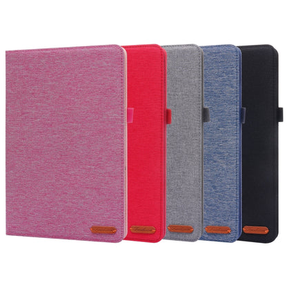 For Xiaomi Pad 5 / 5 Pro Horizontal Flip TPU + Fabric PU Leather Protective Case with Name Card Clip(Red) by buy2fix