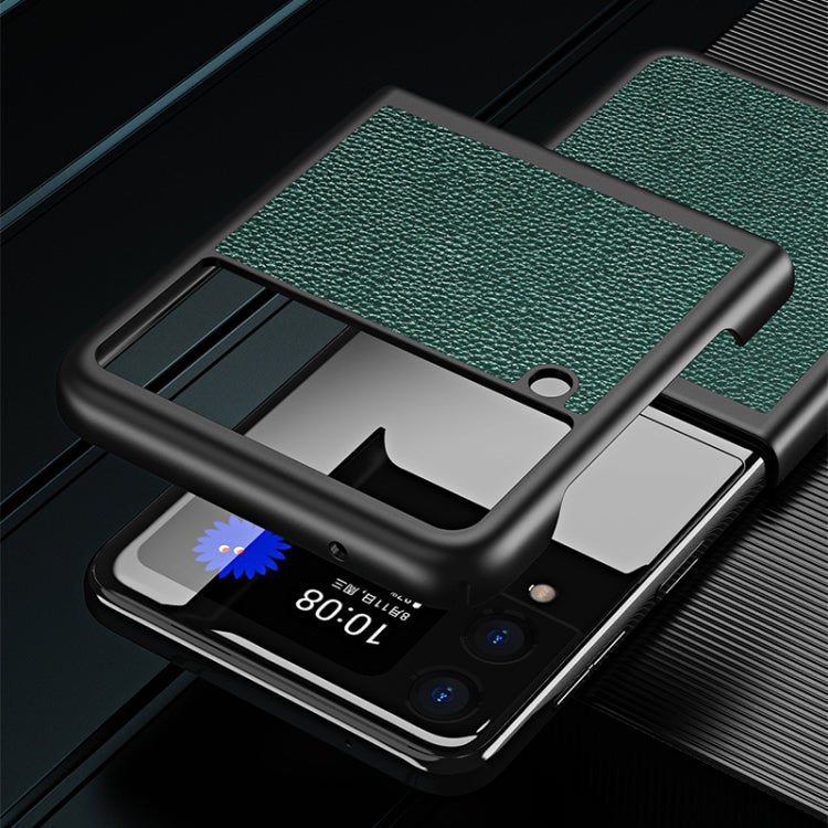 For Samsung Galaxy Z Flip3 5G Lychee Texture All Inclusive Shockproof Protective Case(Green) by buy2fix