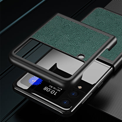 For Samsung Galaxy Z Flip3 5G Lychee Texture All Inclusive Shockproof Protective Case(Green) by buy2fix