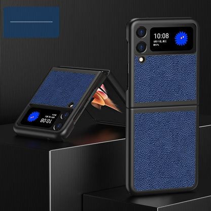For Samsung Galaxy Z Flip3 5G Cross Texture All Inclusive Shockproof Protective Case(Blue) by buy2fix