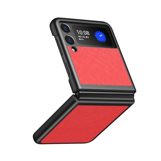 For Samsung Galaxy Z Flip3 5G Cross Texture All Inclusive Shockproof Protective Case(Red) by buy2fix