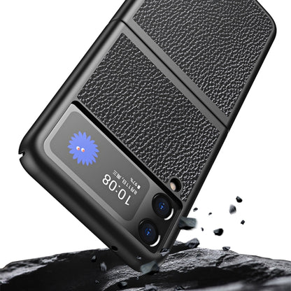 For Samsung Galaxy Z Flip3 5G Cross Texture All Inclusive Shockproof Protective Case(Blue) by buy2fix