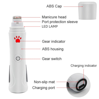 RC-306 Animal Nail Grinder USB Automatic Manicure(White) - Fingernail Trimmers & Scissors by buy2fix | Online Shopping UK | buy2fix