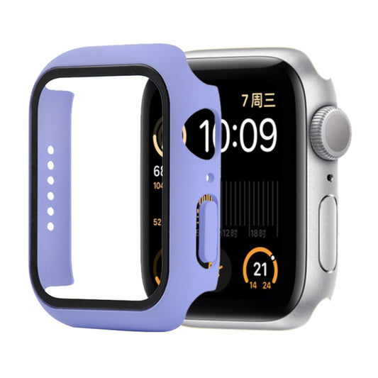 Shockproof PC+Tempered Glass Protective Case with Packed Carton For Apple Watch Series 6 / 5 / 4 / Watch SE 44mm(Light Purple) by buy2fix
