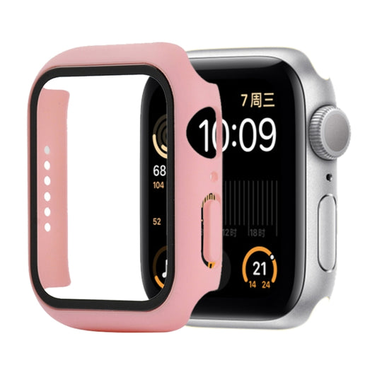 Shockproof PC+Tempered Glass Protective Case with Packed Carton For Apple Watch Series 6 / 5 / 4 / Watch SE 44mm(Red Pink) by buy2fix
