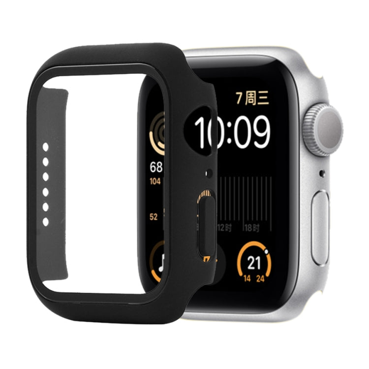 Shockproof PC+Tempered Glass Protective Case with Packed Carton For Apple Watch Series 6 / 5 / 4 / Watch SE 44mm(Black) by buy2fix