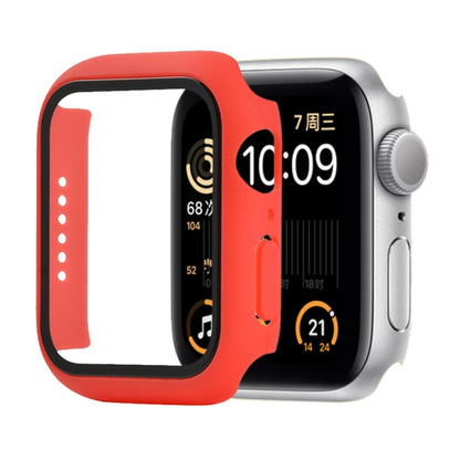 Shockproof PC+Tempered Glass Protective Case with Packed Carton For Apple Watch Series 6 / 5 / 4 / Watch SE 44mm(Red) by buy2fix