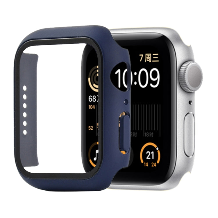 Shockproof PC+Tempered Glass Protective Case with Packed Carton For Apple Watch Series 6 / 5 / 4 / Watch SE 44mm(Midnight Blue) by buy2fix