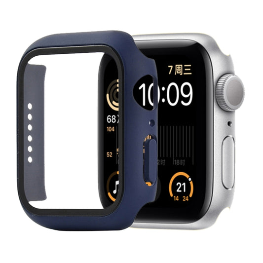 Shockproof PC+Tempered Glass Protective Case with Packed Carton For Apple Watch Series 6 / 5 / 4 / Watch SE 44mm(Midnight Blue) by buy2fix