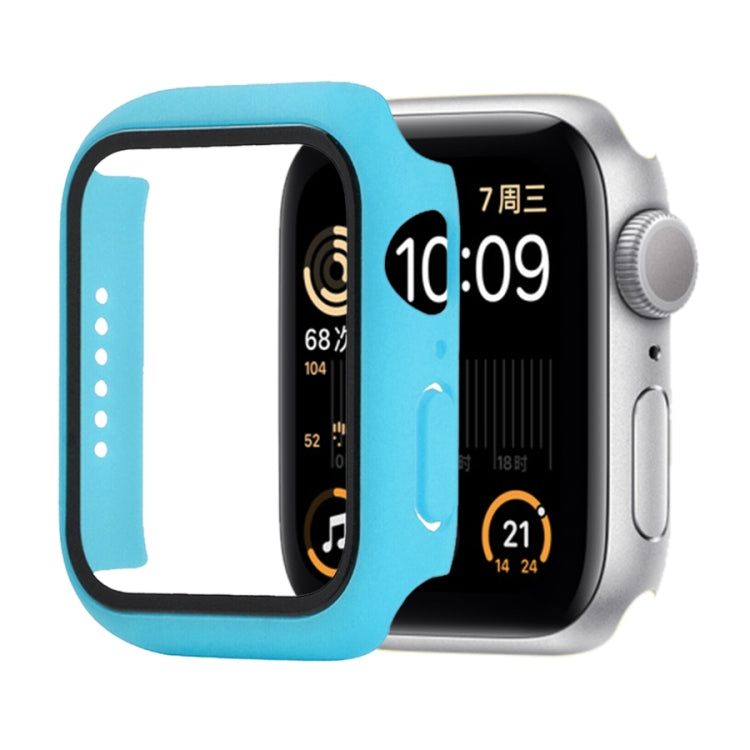 Shockproof PC+Tempered Glass Protective Case with Packed Carton For Apple Watch Series 6 / 5 / 4 / Watch SE 44mm(Sky Blue) by buy2fix