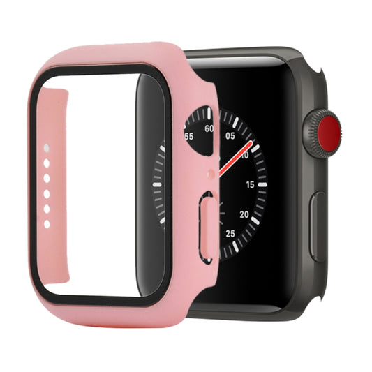 Shockproof PC+Tempered Glass Protective Case with Packed Carton For Apple Watch Series 3 & 2 & 1 42mm(Red Pink) by buy2fix