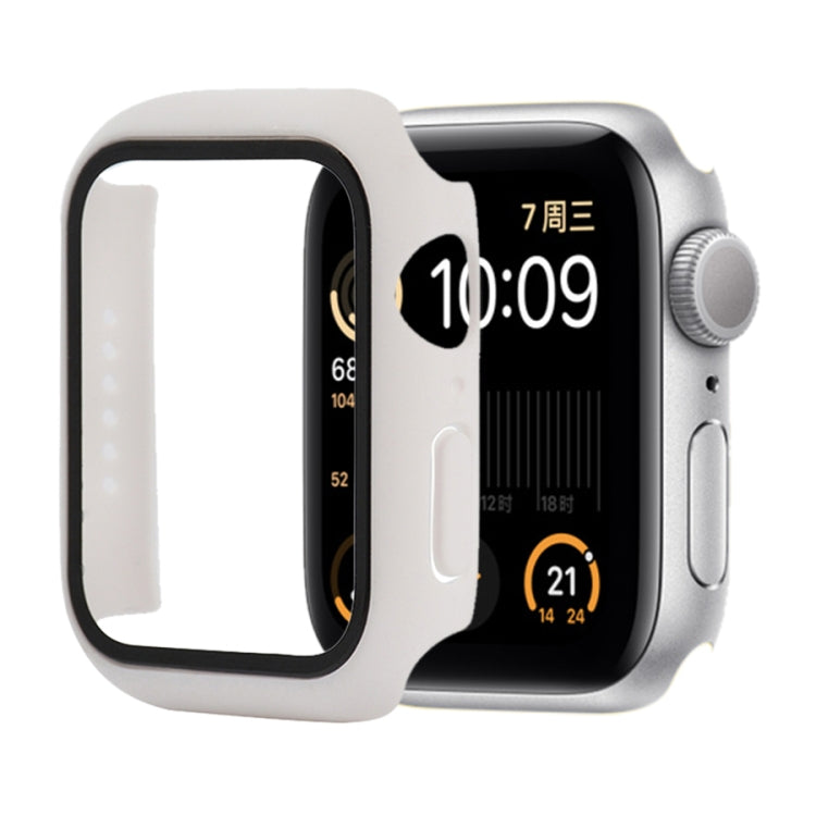 Shockproof PC+Tempered Glass Protective Case with Packed Carton For Apple Watch Series 6 / 5 / 4 / Watch SE 40mm(White) by buy2fix