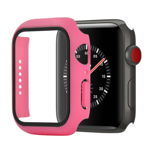 Shockproof PC+Tempered Glass Protective Case with Packed Carton For Apple Watch Series 3 & 2 & 1 38mm(Rose Red) by buy2fix