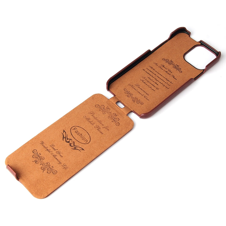 For iPhone 13 mini Fierre Shann Retro Oil Wax Texture Vertical Flip PU Leather Case (Brown) by FIERRE SHANN