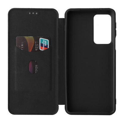 For Motorola Edge 20 Pro Carbon Fiber Texture Horizontal Flip TPU + PC + PU Leather Case with Card Slot(Black) by buy2fix