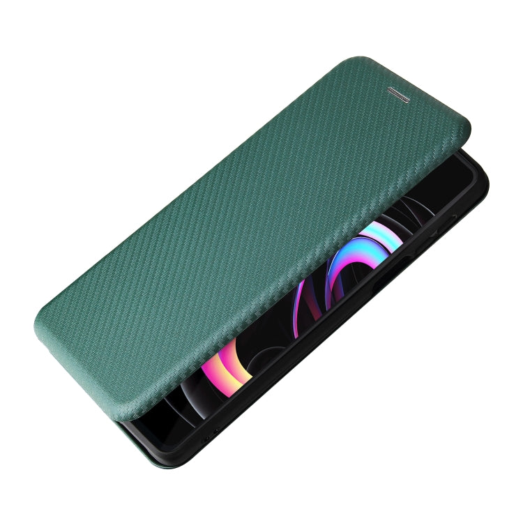 For Motorola Edge 20 Pro Carbon Fiber Texture Horizontal Flip TPU + PC + PU Leather Case with Card Slot(Green) by buy2fix
