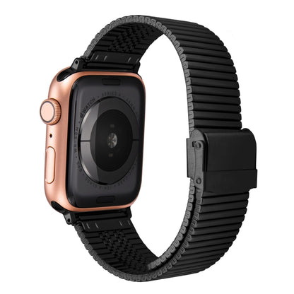 Multi-baht Steel Watch Band For Apple Watch Series 9&8&7 41mm / SE 3&SE 2&6&SE&5&4 40mm / 3&2&1 38mm(Black) by buy2fix