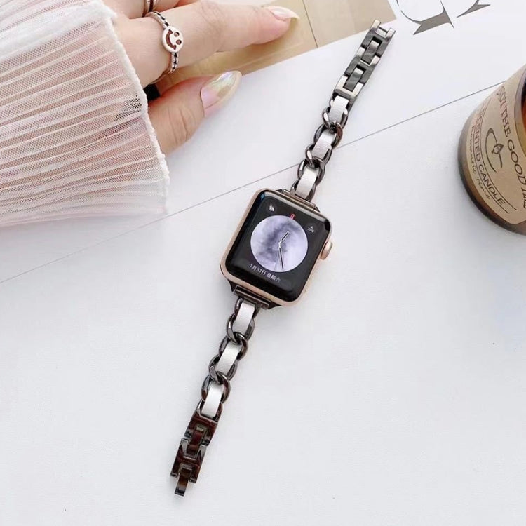 Single Row Metal Watch Band For Apple Watch Series 9&8&7 41mm / SE 3&SE 2&6&SE&5&4 40mm / 3&2&1 38mm(Rose Gold Pink) by buy2fix