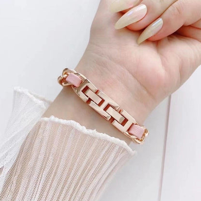 Single Row Metal Watch Band For Apple Watch Series 9&8&7 41mm / SE 3&SE 2&6&SE&5&4 40mm / 3&2&1 38mm(Rose Gold Pink) by buy2fix