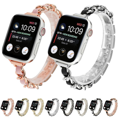 Single Row Metal Watch Band For Apple Watch Series 9&8&7 41mm / SE 3&SE 2&6&SE&5&4 40mm / 3&2&1 38mm(Rose Gold Pink) by buy2fix