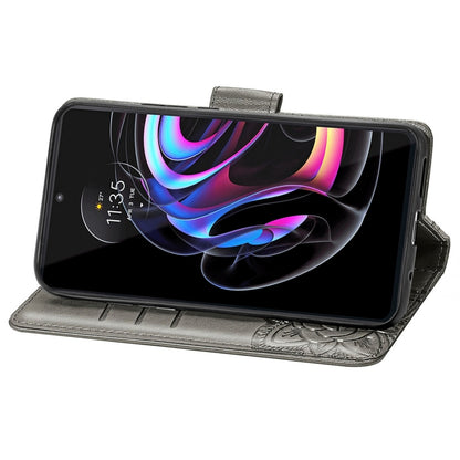 Butterfly Love Flowers Embossed Horizontal Flip Leather Case with Holder & Card Slots & Wallet & Lanyard For Motorola Edge 20 Pro(Gray) by buy2fix