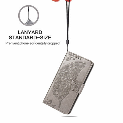 Butterfly Love Flowers Embossed Horizontal Flip Leather Case with Holder & Card Slots & Wallet & Lanyard For Motorola Edge 20 Pro(Gray) by buy2fix