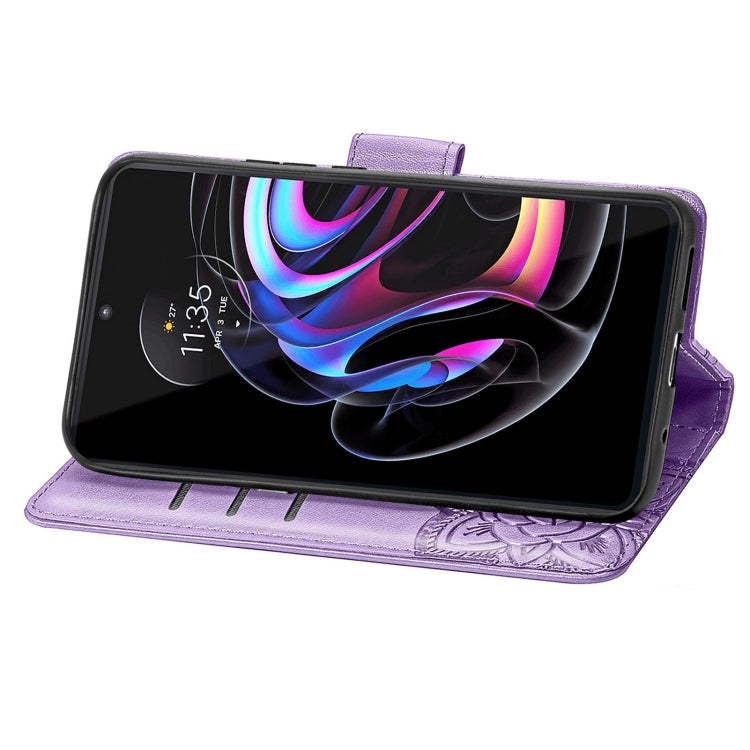 Butterfly Love Flowers Embossed Horizontal Flip Leather Case with Holder & Card Slots & Wallet & Lanyard For Motorola Edge 20 Pro(Light Purple) by buy2fix