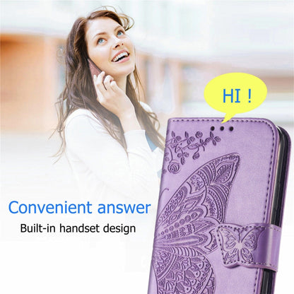 Butterfly Love Flowers Embossed Horizontal Flip Leather Case with Holder & Card Slots & Wallet & Lanyard For Motorola Edge 20 Pro(Light Purple) by buy2fix