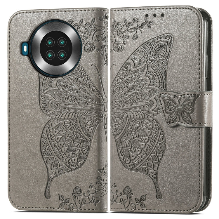 Butterfly Love Flowers Embossed Horizontal Flip Leather Case with Holder & Card Slots & Wallet & Lanyard For CUBOT Note 20(Gray) by buy2fix