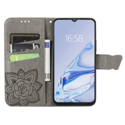 Butterfly Love Flowers Embossed Horizontal Flip Leather Case with Holder & Card Slots & Wallet & Lanyard For CUBOT Note 20(Gray) by buy2fix