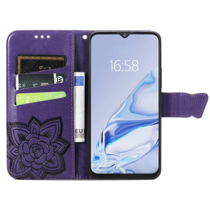 Butterfly Love Flowers Embossed Horizontal Flip Leather Case with Holder & Card Slots & Wallet & Lanyard For CUBOT Note 20(Dark Purple) by buy2fix