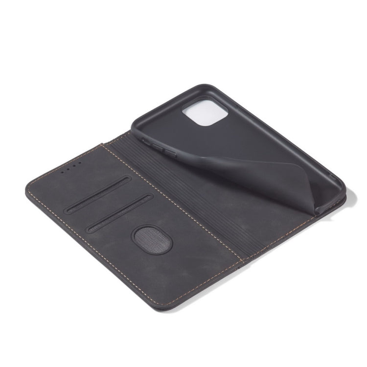 For iPhone 13 Pro Skin-feel Calfskin Texture Magnetic Dual-Fold Horizontal Flip Leather Case with Holder & Card Slots & Wallet (Black) - iPhone 13 Pro Cases by buy2fix | Online Shopping UK | buy2fix