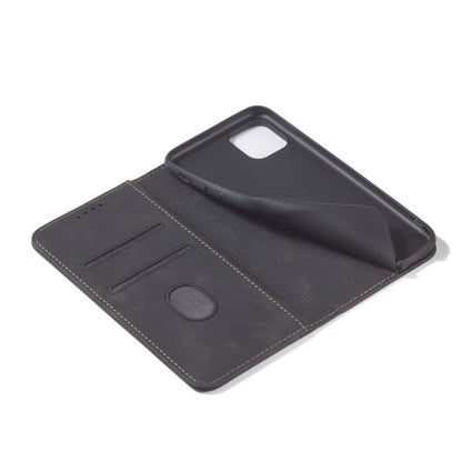 For iPhone 13 Pro Skin-feel Calfskin Texture Magnetic Dual-Fold Horizontal Flip Leather Case with Holder & Card Slots & Wallet (Black) - iPhone 13 Pro Cases by buy2fix | Online Shopping UK | buy2fix
