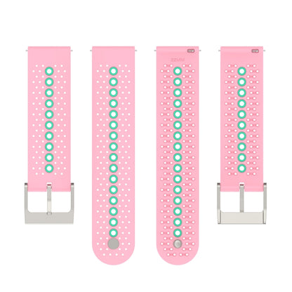 22mm Universal Colorful Hole Silicone Watch Band(Pink Mint Green) by buy2fix